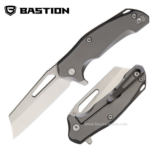 Bastion Mini Braza Cleaver Filpper Framelock Knife, D2, Stainless, BSTN228C - Click Image to Close